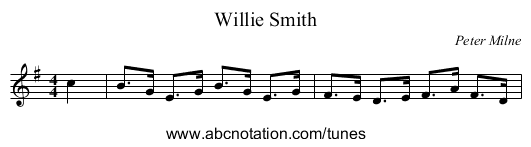 Willie Smith - staff notation