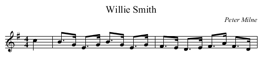 Willie Smith - staff notation