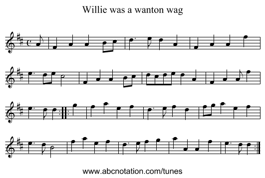 Willie was a wanton wag - staff notation