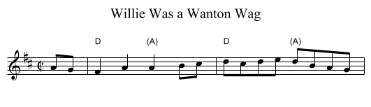 Willie Was a Wanton Wag - staff notation