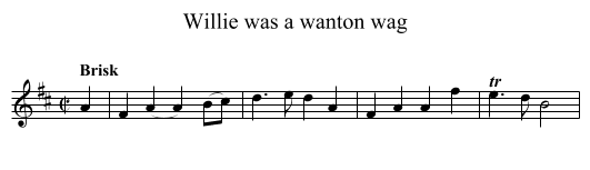 Willie was a wanton wag - staff notation