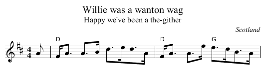 Willie was a wanton wag - staff notation