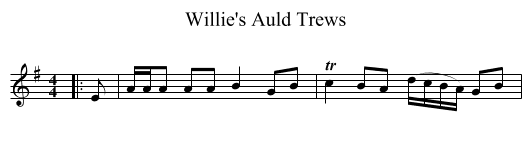 Willie's Auld Trews - staff notation