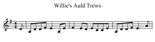 Willie's Auld Trews - staff notation