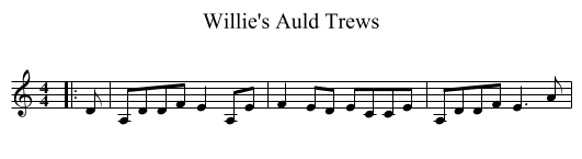 Willie's Auld Trews - staff notation