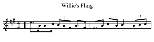 Willie's Fling - staff notation