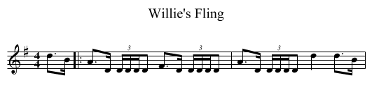 Willie's Fling - staff notation