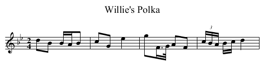 Willie's Polka - staff notation