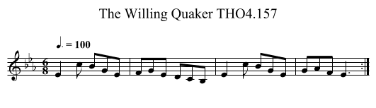 Willing Quaker THO4.157, The - staff notation