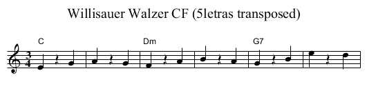 Willisauer Walzer CF (5letras transposed) - staff notation