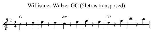 Willisauer Walzer GC (5letras transposed) - staff notation