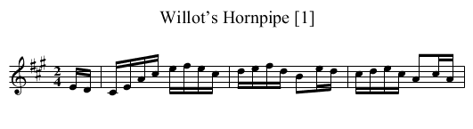 Willot’s Hornpipe [1] - staff notation