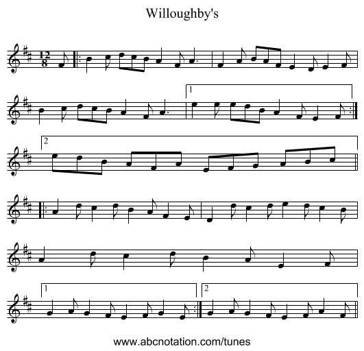 Willoughby's - staff notation
