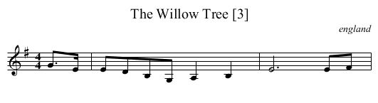 Willow Tree [3], The - staff notation