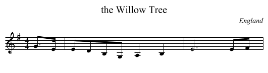 Willow Tree, the  - staff notation