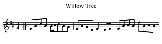 Willow Tree - staff notation
