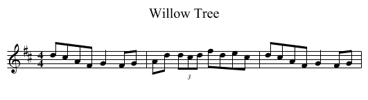 Willow Tree - staff notation