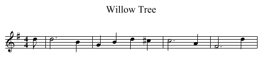 Willow Tree - staff notation