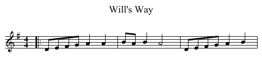 Will's Way - staff notation