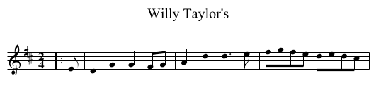 Willy Taylor's - staff notation