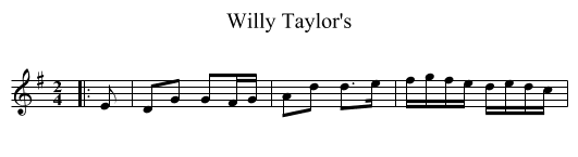 Willy Taylor's - staff notation