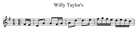Willy Taylor's - staff notation