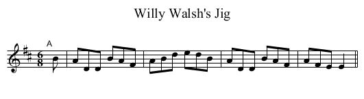 Willy Walsh's Jig - staff notation