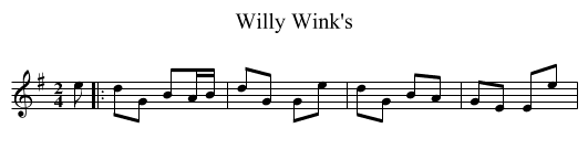Willy Wink's - staff notation
