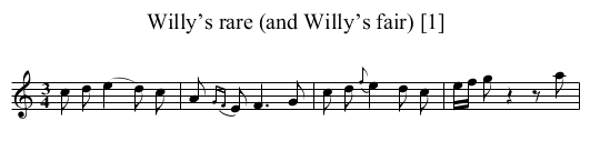 Willy’s rare (and Willy’s fair) [1] - staff notation
