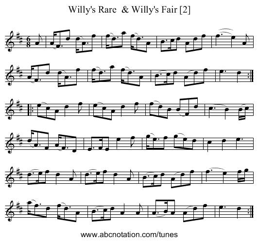 Willy's Rare  & Willy's Fair [2] - staff notation