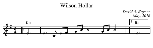 Wilson Hollar - staff notation