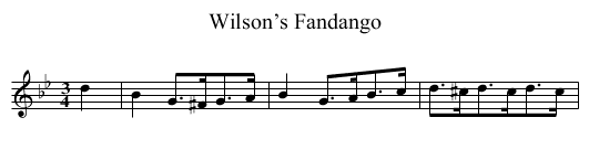 Wilson’s Fandango - staff notation