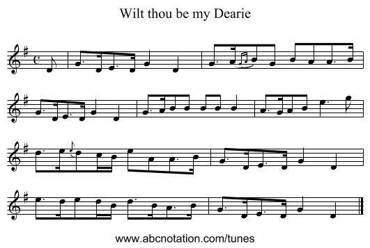 Wilt thou be my Dearie - staff notation