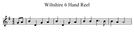 Wiltshire 6 Hand Reel - staff notation