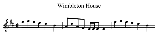 Wimbleton House - staff notation