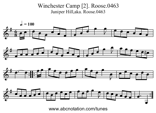 Winchester Camp [2]. Roose.0463 - staff notation