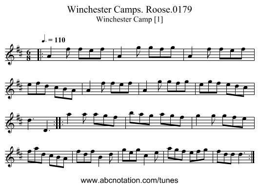 Winchester Camps. Roose.0179 - staff notation