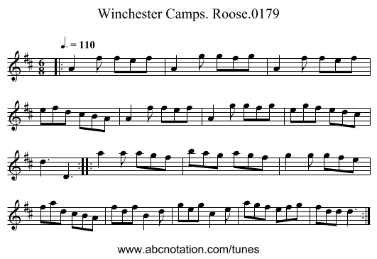 Winchester Camps. Roose.0179 - staff notation