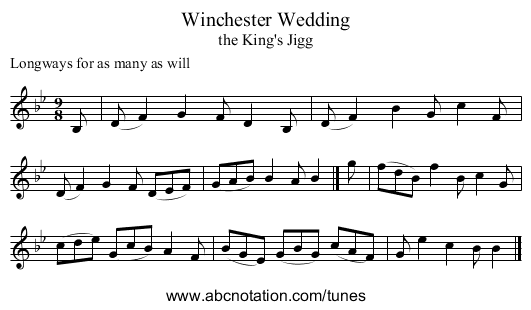 Winchester Wedding - staff notation