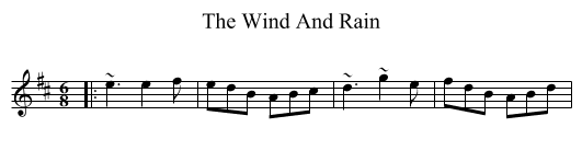 Wind And Rain, The  - staff notation