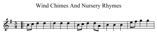 Wind Chimes And Nursery Rhymes - staff notation
