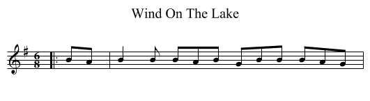 Wind On The Lake - staff notation