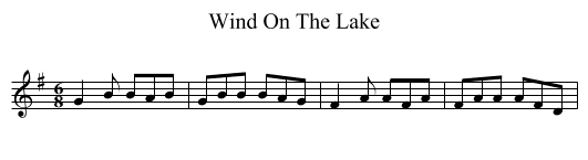 Wind On The Lake - staff notation