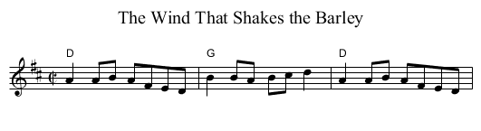 Wind That Shakes the Barley, The - staff notation