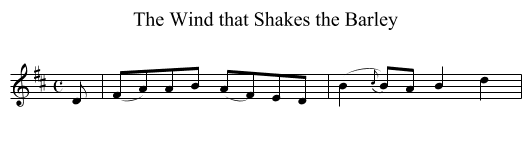 Wind that Shakes the Barley, The - staff notation