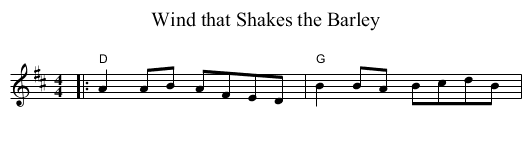 Wind that Shakes the Barley - staff notation
