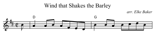 Wind that Shakes the Barley - staff notation