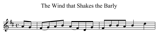 Wind that Shakes the Barly, The - staff notation