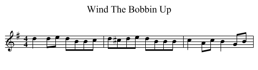 Wind The Bobbin Up - staff notation