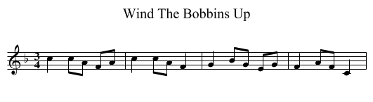 Wind The Bobbins Up - staff notation